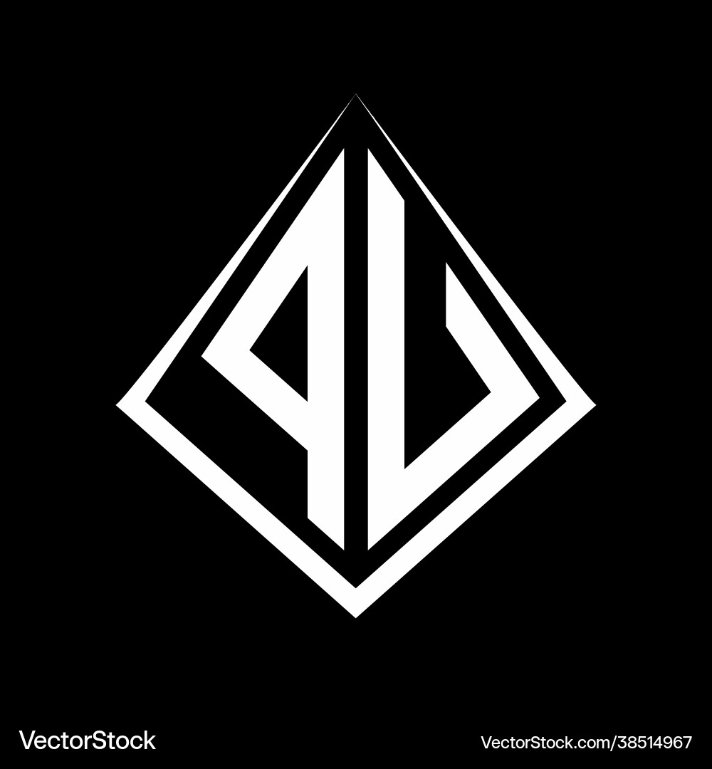 Pu logo letters monogram with prisma shape design Vector Image