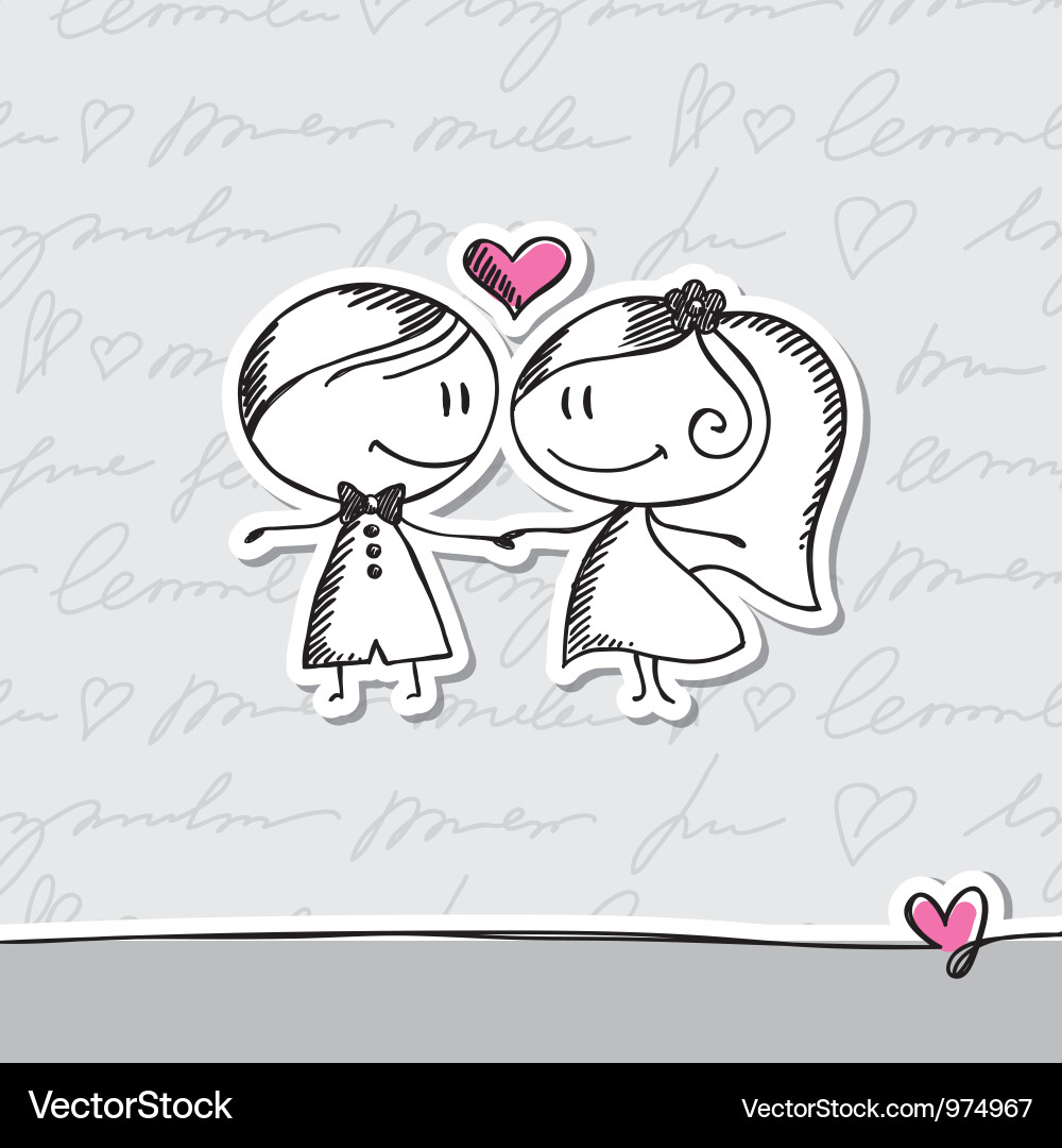 Romantic Wedding Sketch Vector Image