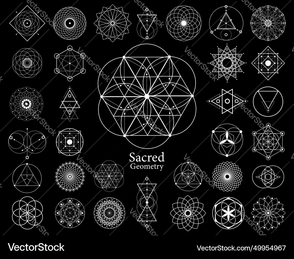 Sacred geometry design elements set collection Sacred geometry design elements set collection Vector Image