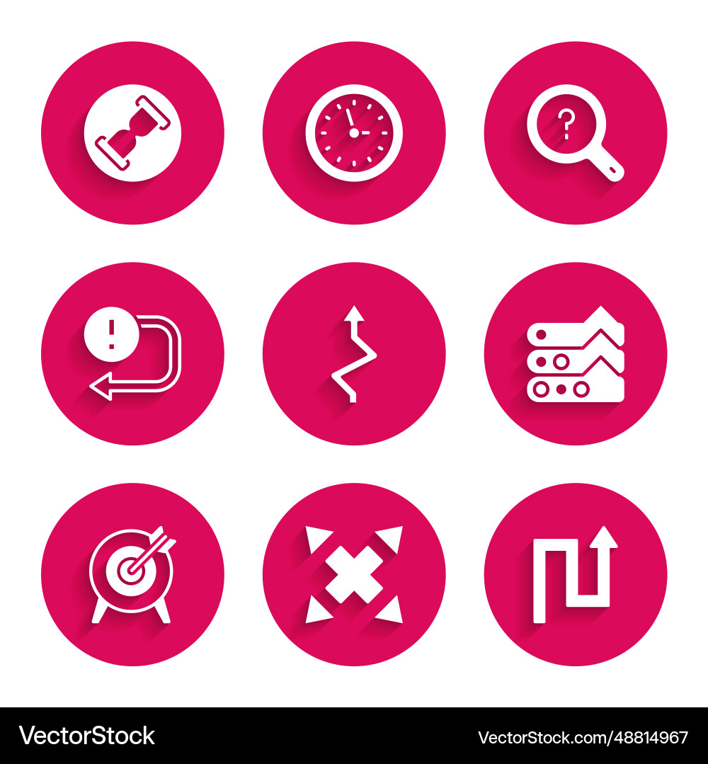 Set arrow many ways directional graph chart vector image