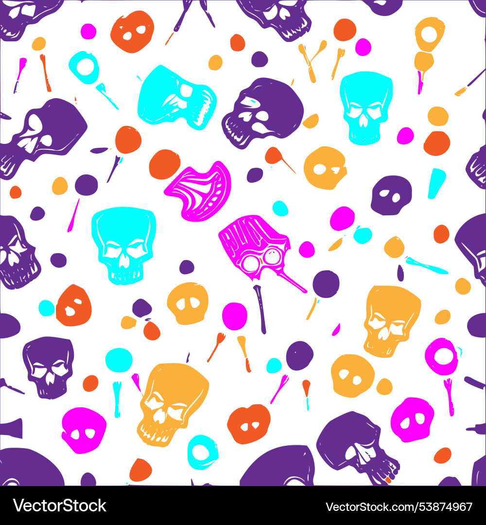 Skeletons calacas abstract pattern Skeletons calacas abstract pattern vector image