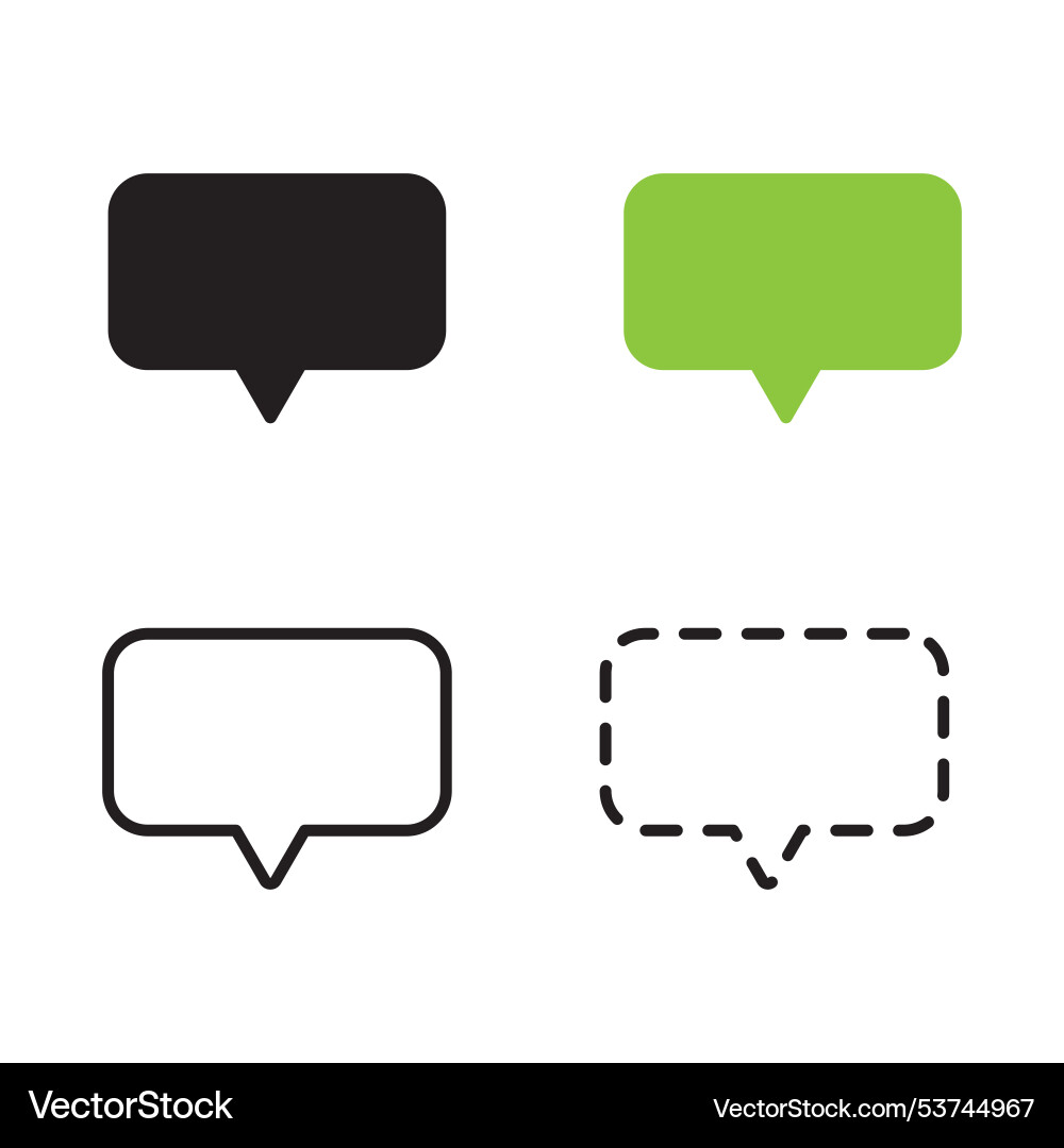 Speech bubble icons in four different styles Speech bubble icons in four different styles vector image