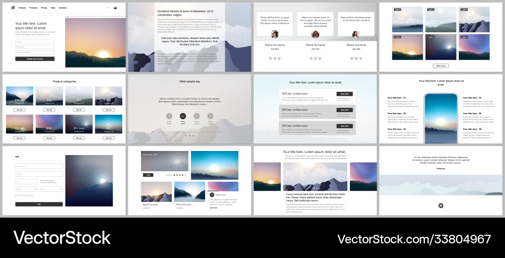Templates for website design presentations Templates for website design presentations Vector Image