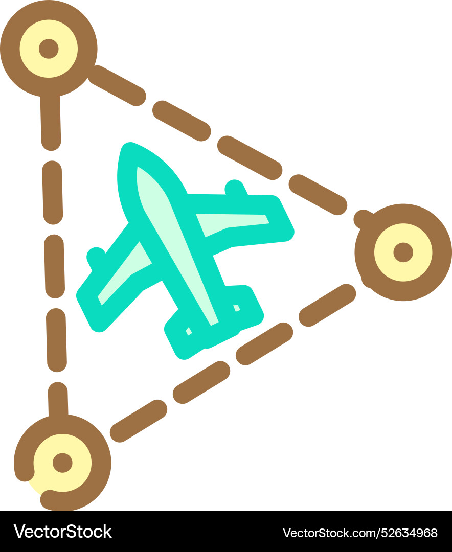 Bermuda triangle unsolved mystery color icon Vector Image