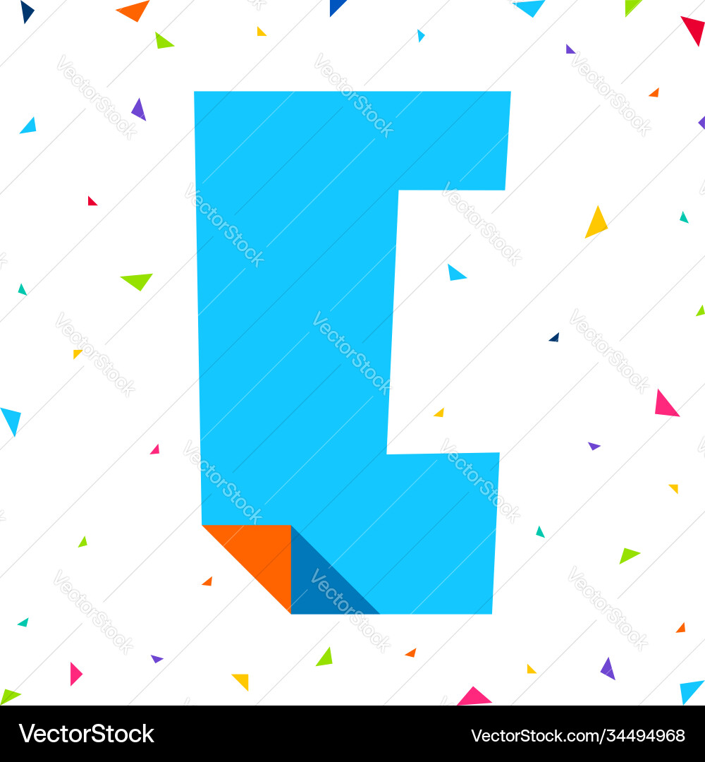 Brief geschnitten aus farbigem Papier mit gebogenem Winkel Brief geschnitten aus farbigem Papier mit gebogenem Winkel vektorbild
