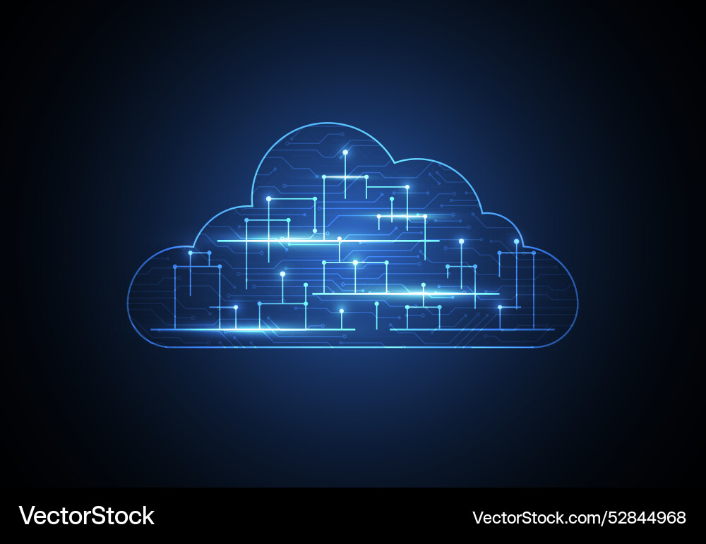 Cloud networking computing concept design digital Cloud networking computing concept design digital vector image