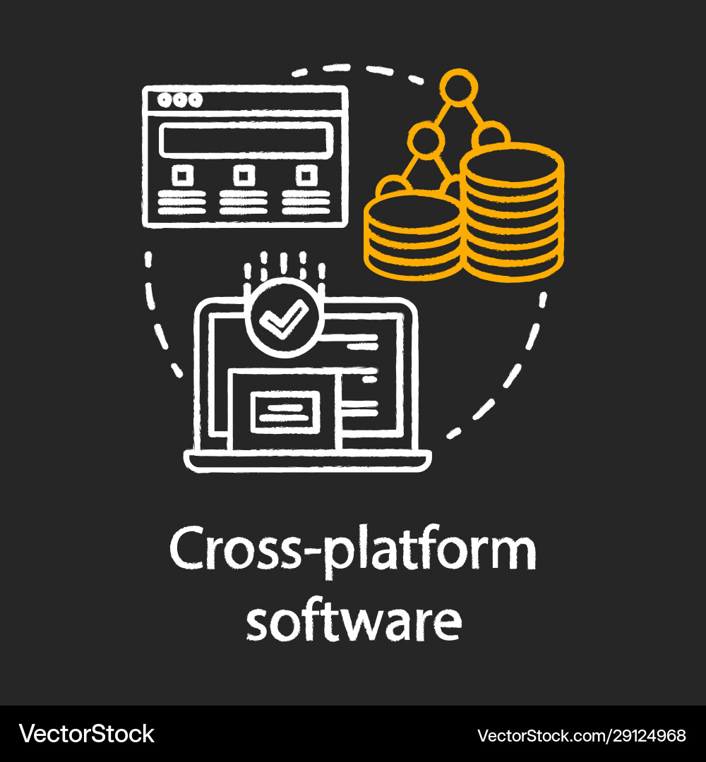Cross platform software development chalk concept Cross platform software development chalk concept vector image