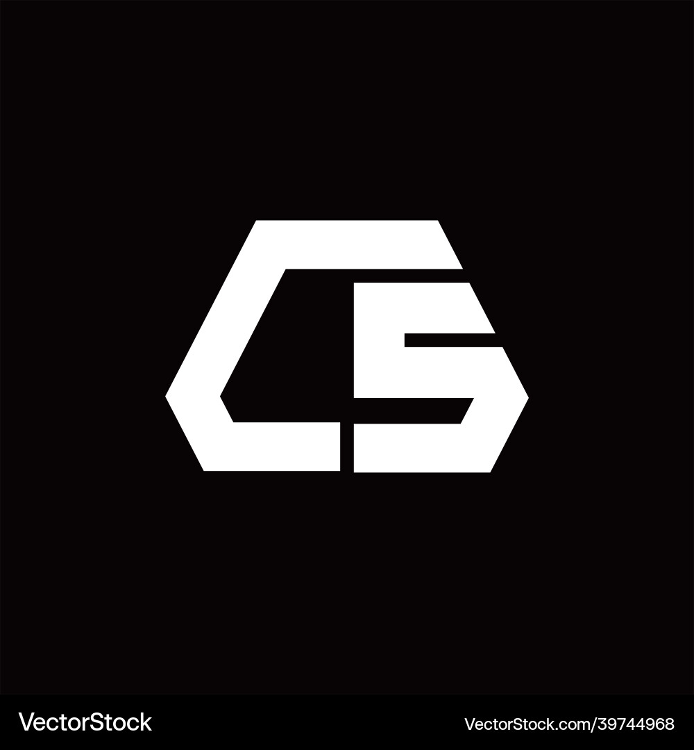 Cs logo monogram with octagon shape style design vector image