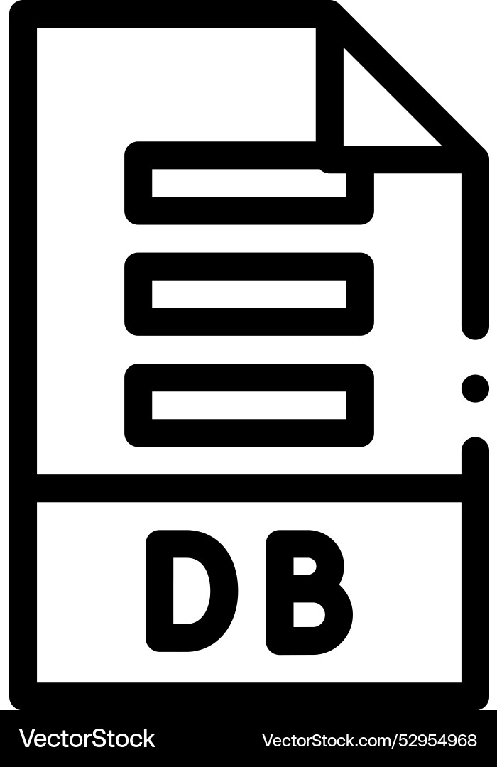 Db icon thin linear style design isolated Db icon thin linear style design isolated Vector Image