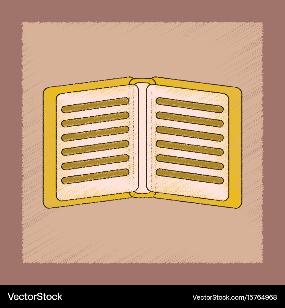 Flat shading style icon school notebook Vector Image