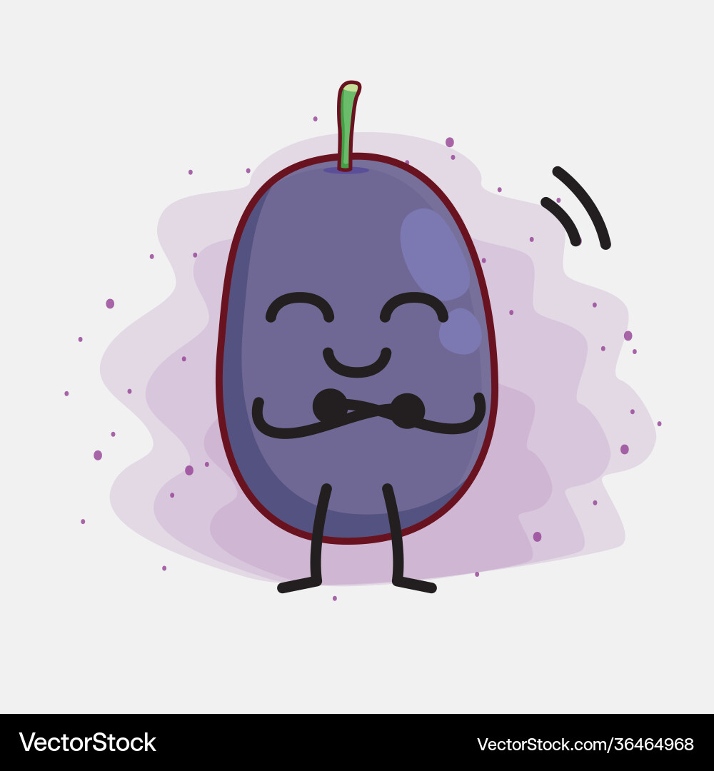 Java plum fruit cute character with simple face Vector Image