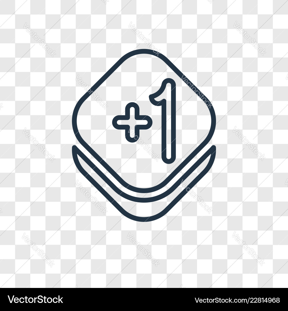 Plus concept linear icon isolated on transparent vector image