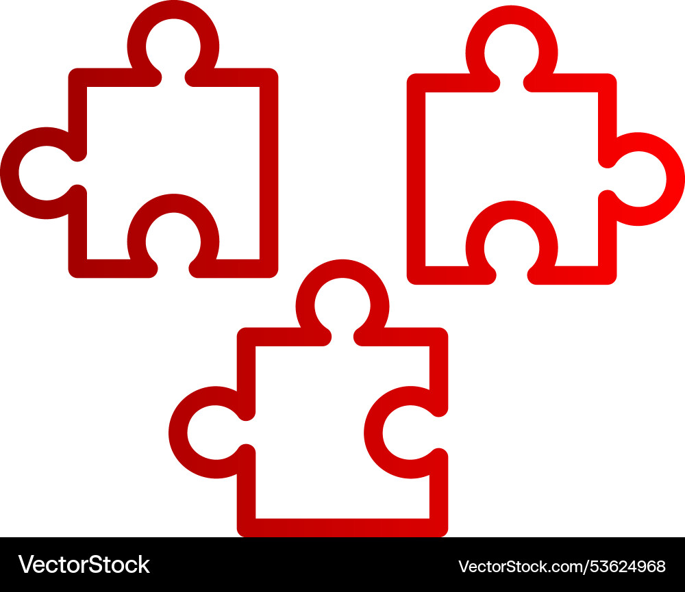 Puzzle game line gradient icon Vector Image