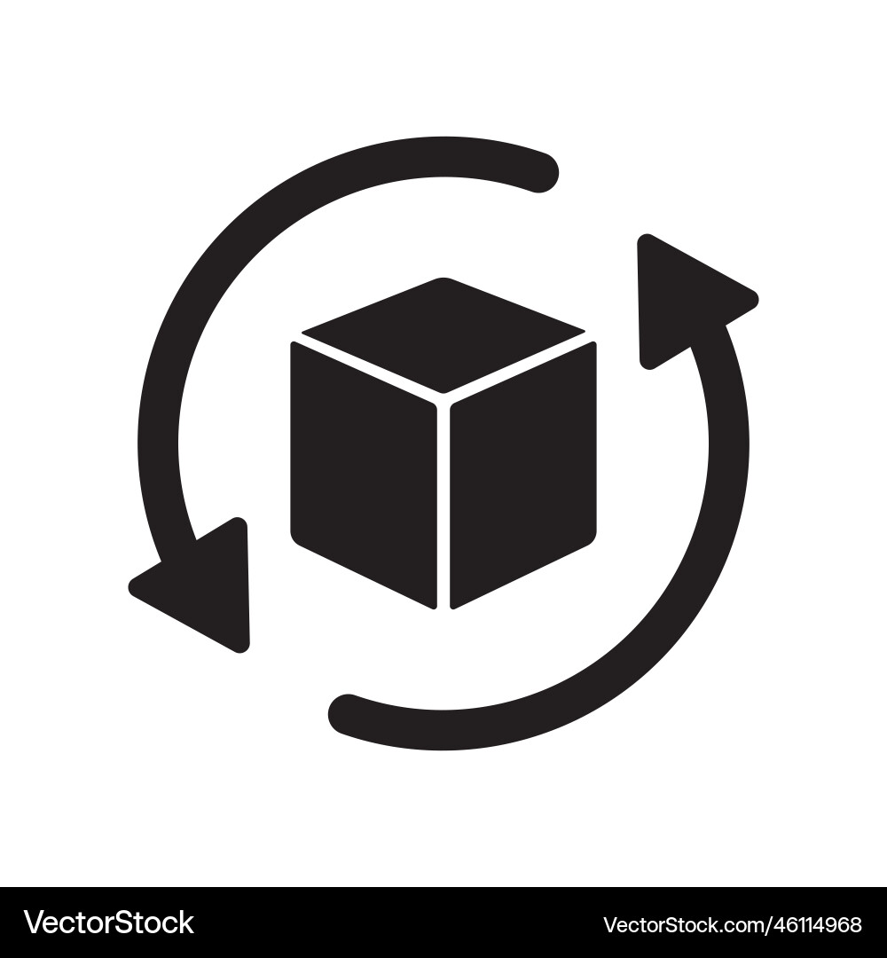 Reload or return package box in circular arrow Reload or return package box in circular arrow vector image