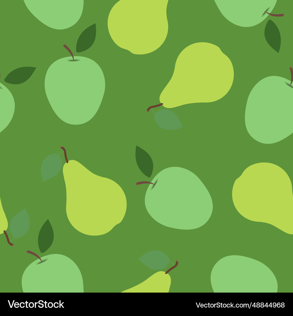 Seamless apple pear pattern Vector Image