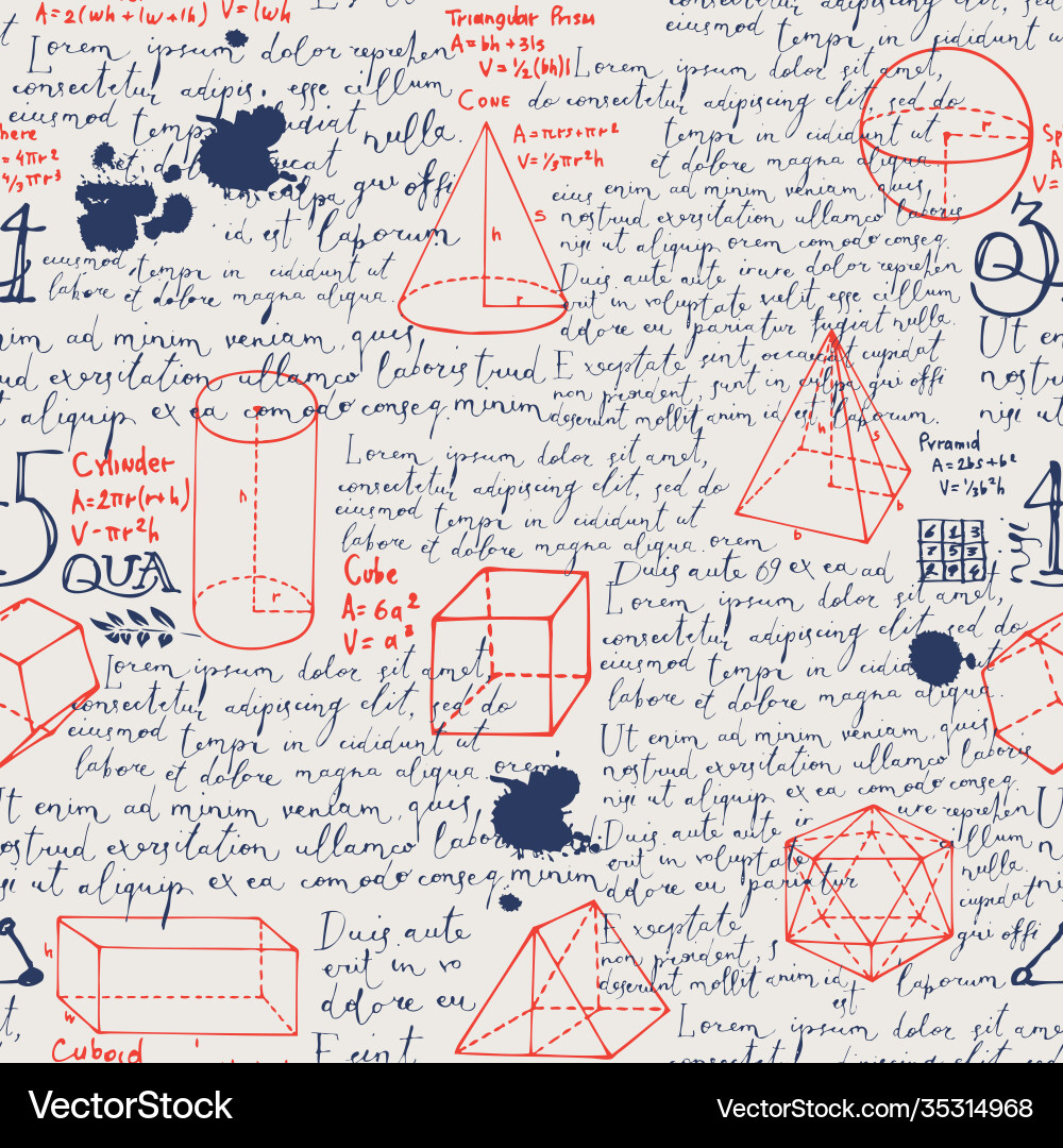 Seamless pattern with handwritten text lorem ipsum vector image