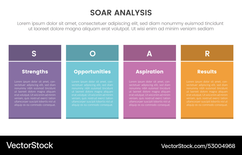 Soar analysis framework infographic Soar analysis framework infographic vector image