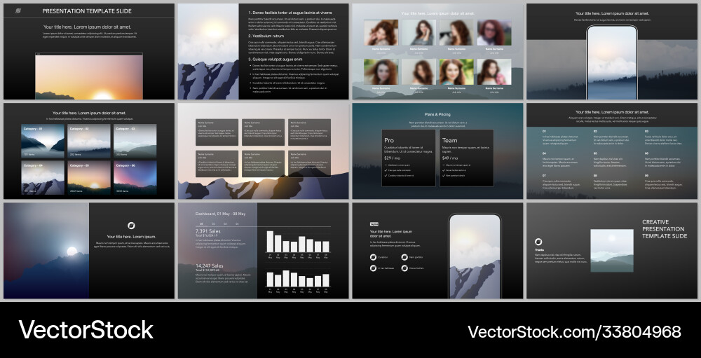 Templates for website design presentations vector image