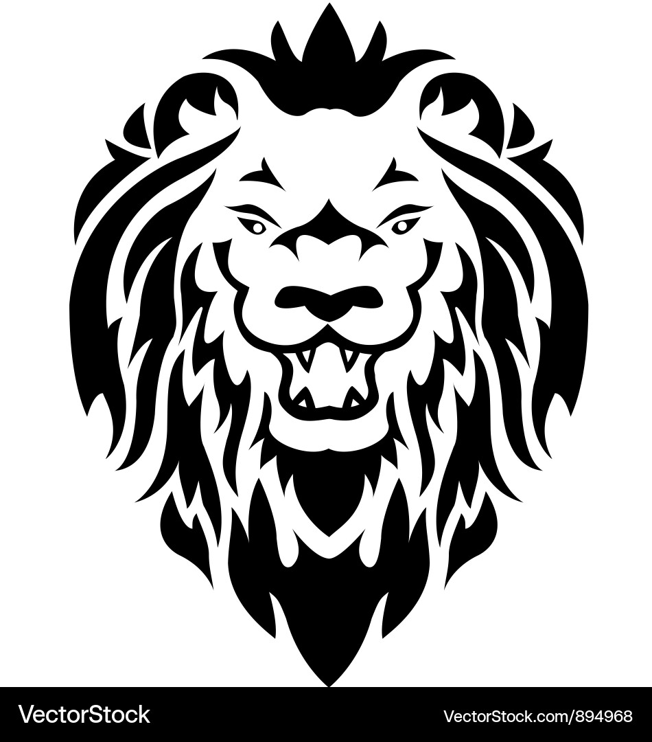 Tribal Lion Head Tattoo vector image