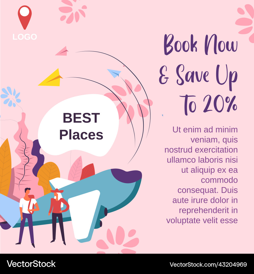 Best places book tour now travel agency ads Best places book tour now travel agency ads vector image
