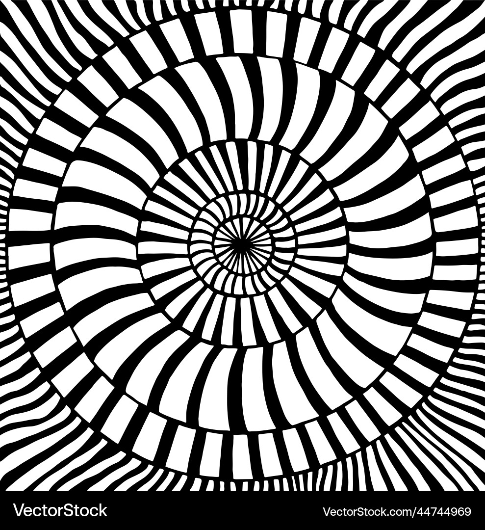 Black and white hipnotic optical illusion abstract Black and white hipnotic optical illusion abstract vector image
