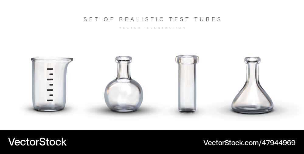 Collection of realistic empty labware clean Vector Image