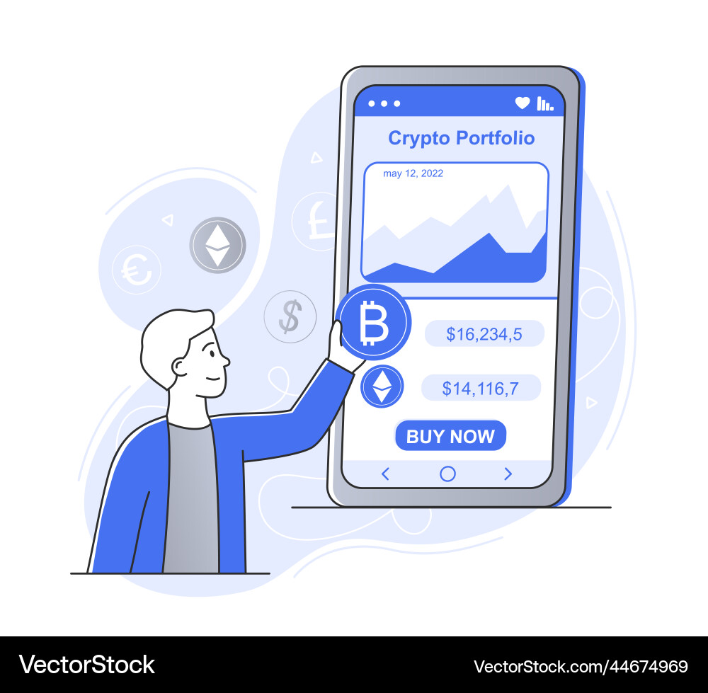 Crypto Wallet & Finance Concept – Royalty-Free Vector | VectorStock