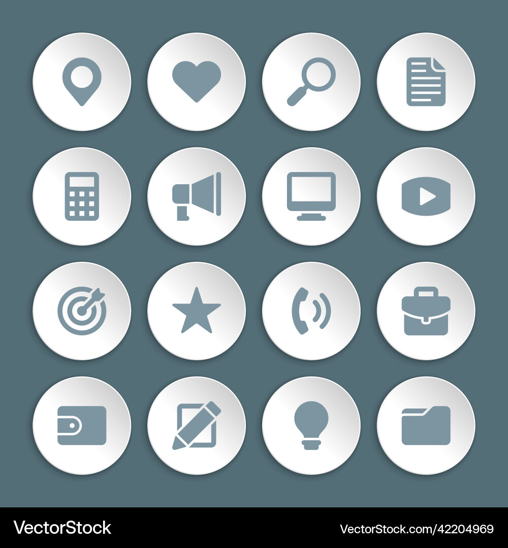 Flat icons set paper and shadow effect Flat icons set paper and shadow effect vector image