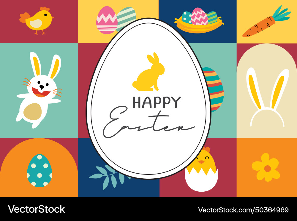 Happy easter greeting card background templatecan Happy easter greeting card background templatecan vector image