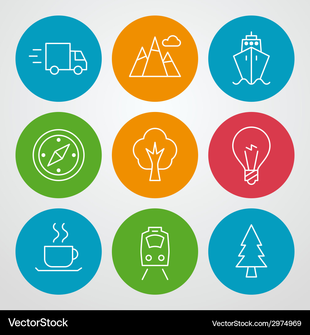 Line icons set for web site design and mobile apps Vector Image