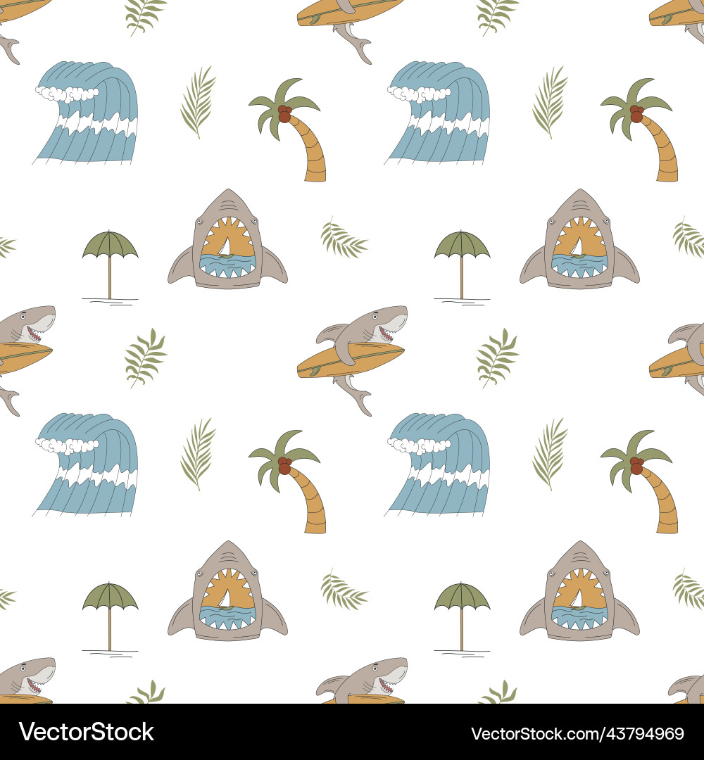 Seamless pattern with hand-drawn elements Seamless pattern with hand-drawn elements Vector Image