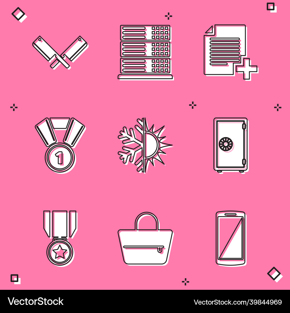Set crossed meat chopper server data web Vector Image
