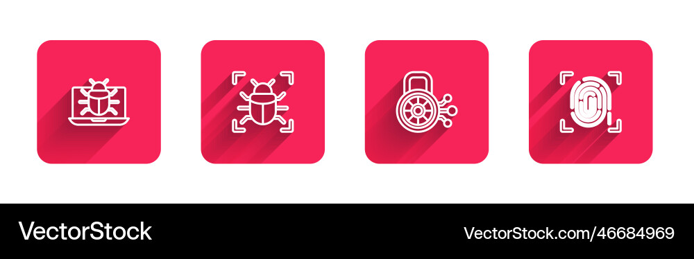 Set line system bug on monitor cyber security Set line system bug on monitor cyber security vector image