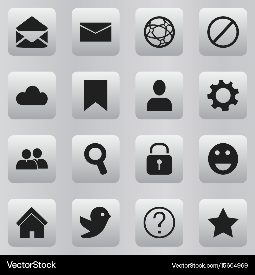 Set of 16 editable network icons includes symbols Vector Image