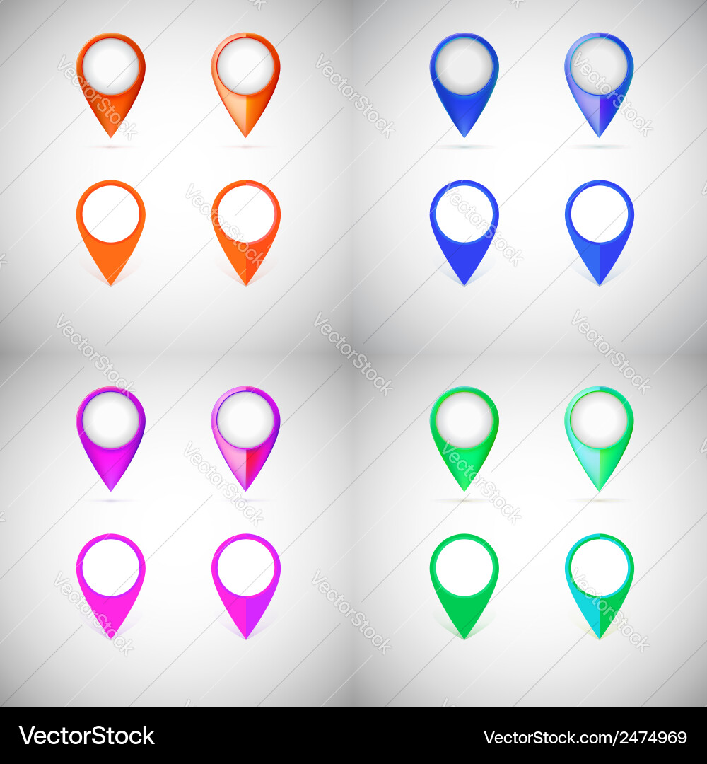 Set of map pointers vector image