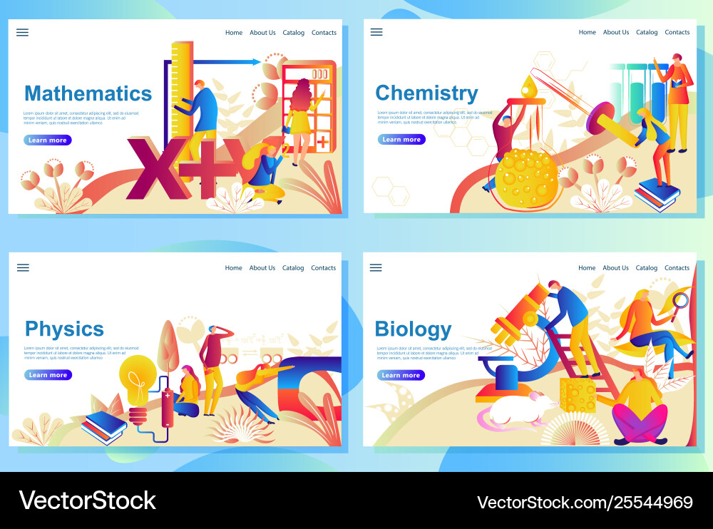 Set web page design templates for subject Set web page design templates for subject vector image