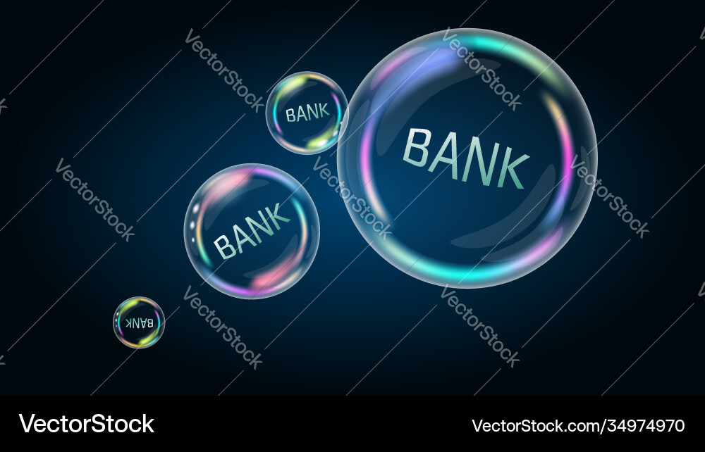 Banking system is bloated and deceitful in bubble Banking system is bloated and deceitful in bubble vector image