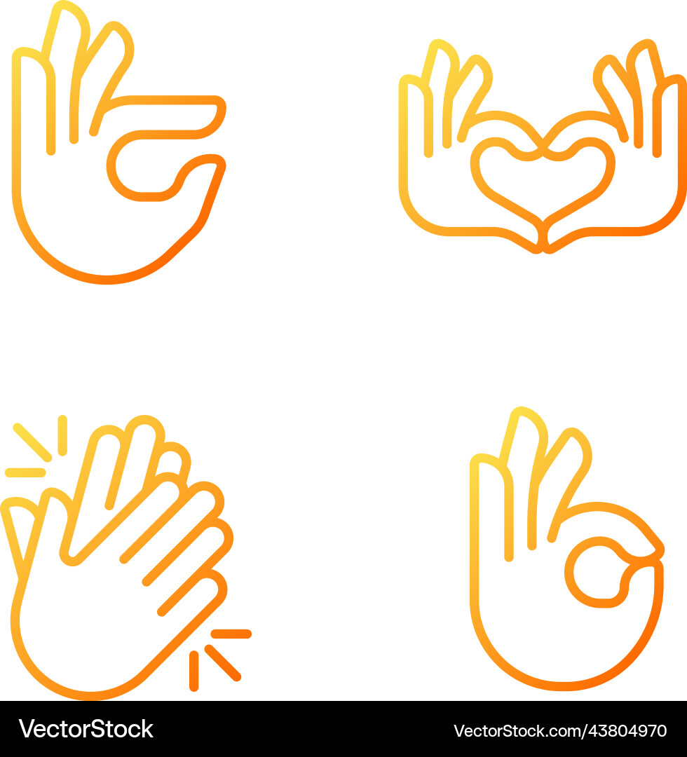 Body language signals pixel perfect gradient Body language signals pixel perfect gradient vector image