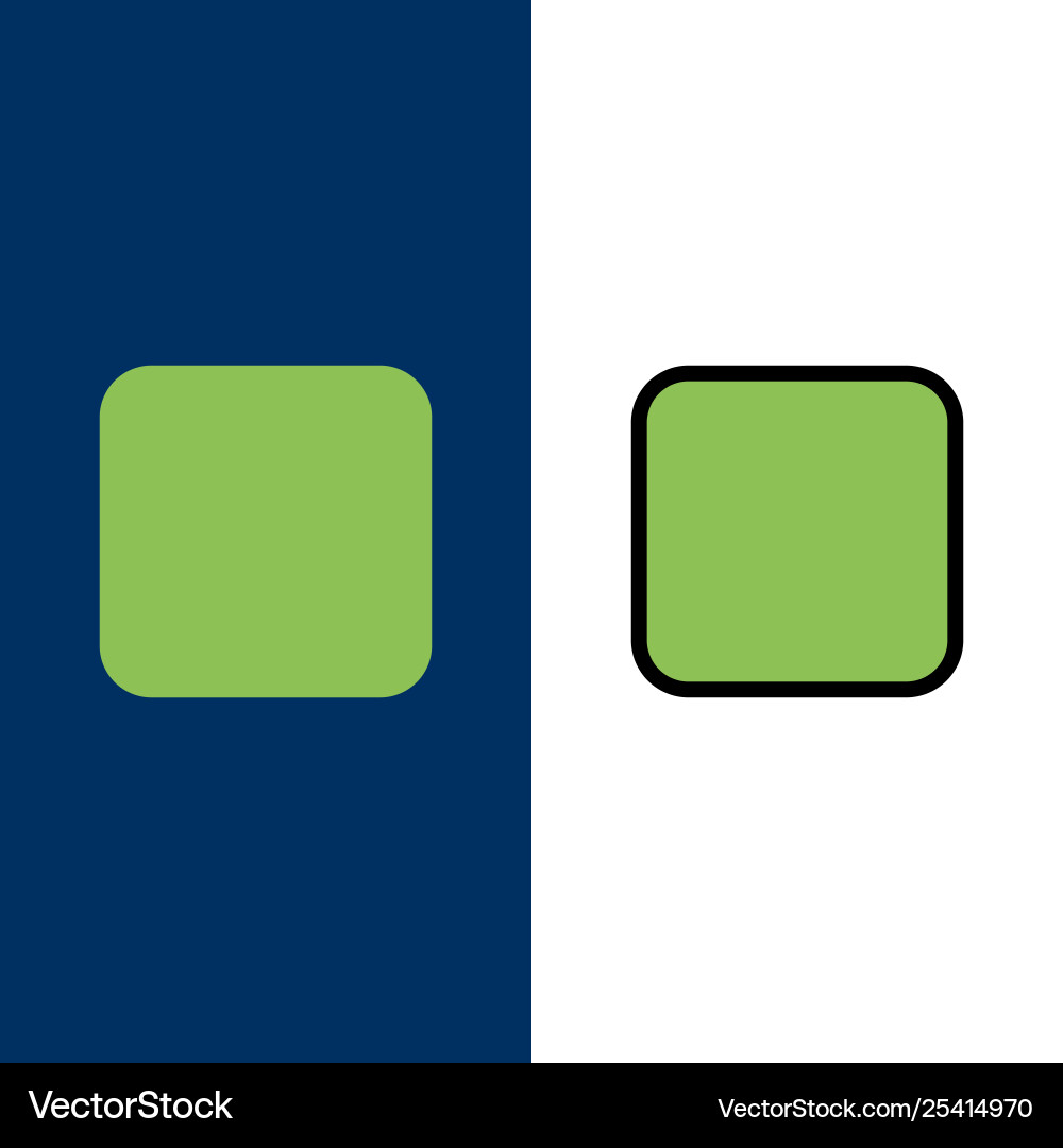 Box checkbox unchecked icons flat and line filled vector image