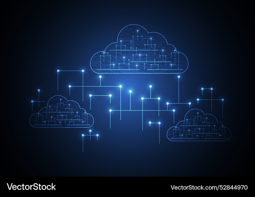 Cloud networking computing concept design digital Cloud networking computing concept design digital vector image