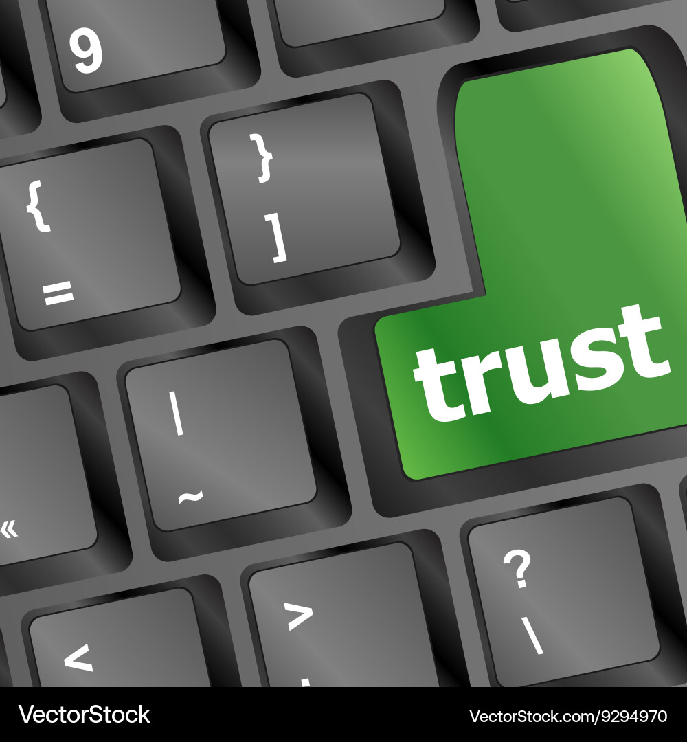 Computer keyboard with trust button business Vector Image