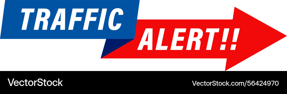 Dynamic featuring a bold arrow with traffic alert Vector Image