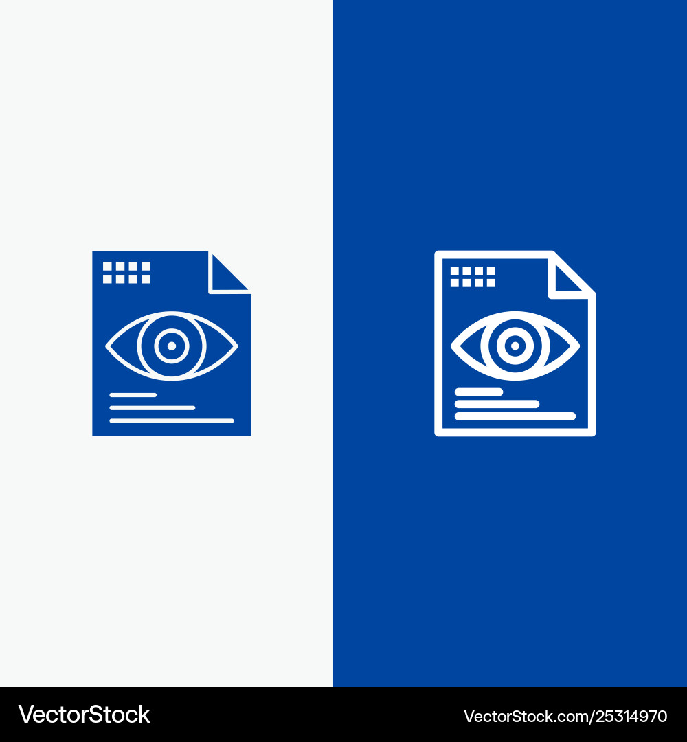 File text eye computing line and glyph solid icon File text eye computing line and glyph solid icon Vector Image