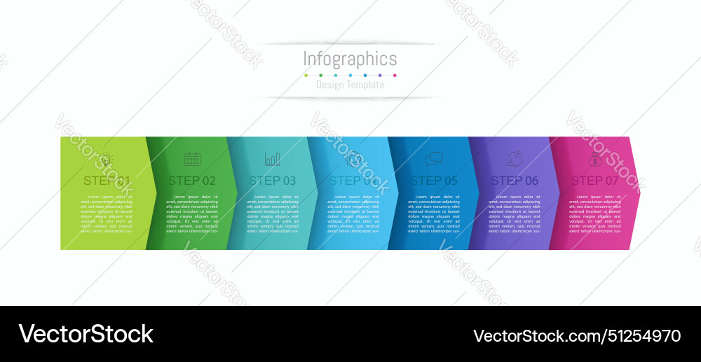 Infographic 7 options design elements Royalty Free Vector