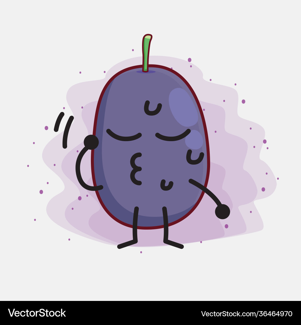 Java plum fruit cute character with simple face vector image