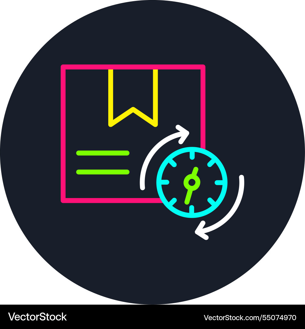 Processing time line multi color icon Vector Image