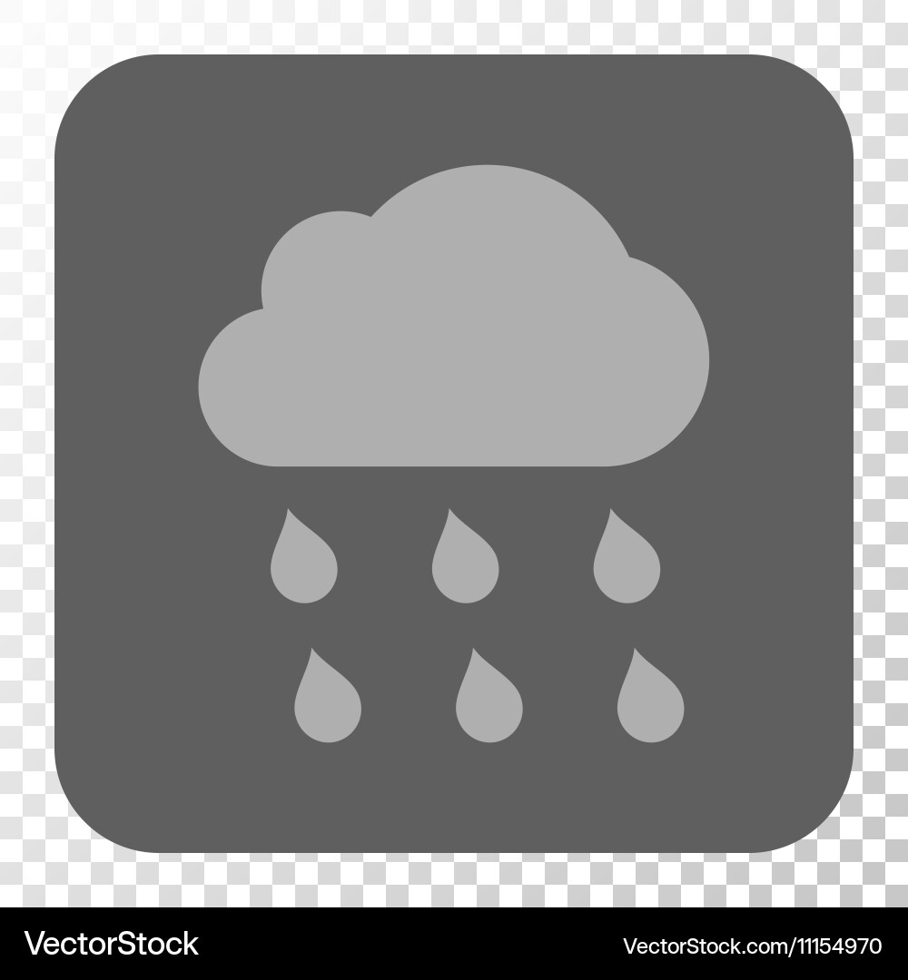 Rain cloud rounded square button vector image