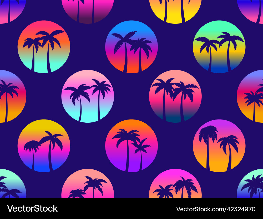 Seamless pattern with palm trees Vector Image