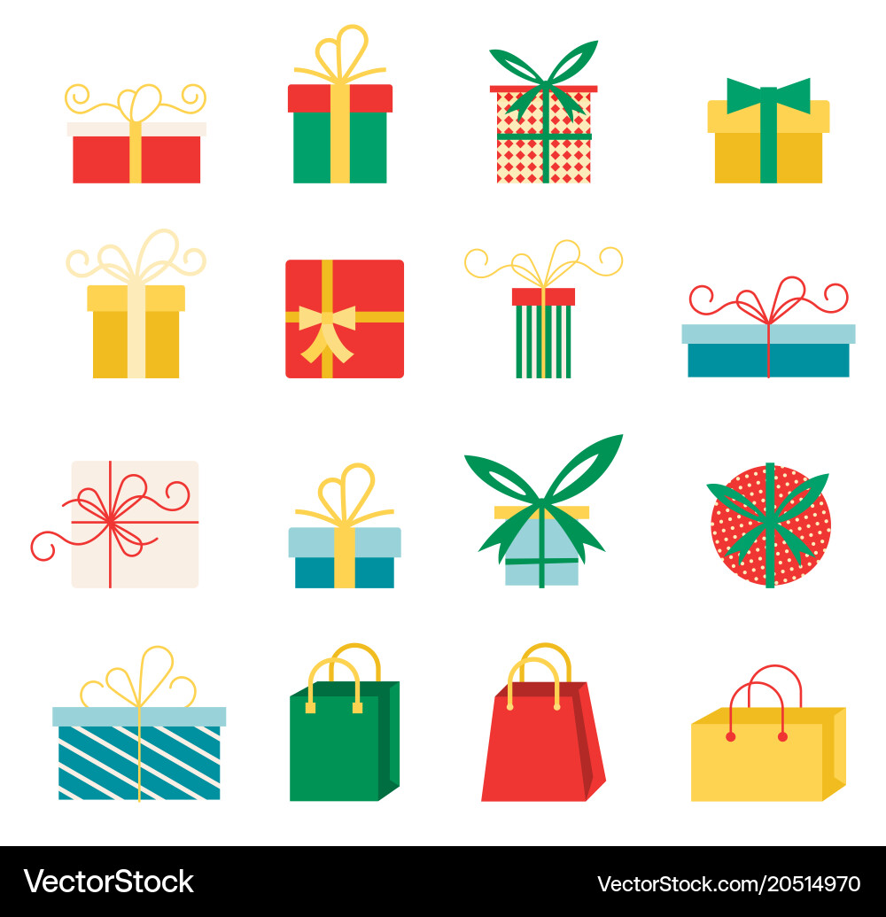 Set of icons in flat style for christmas vector image