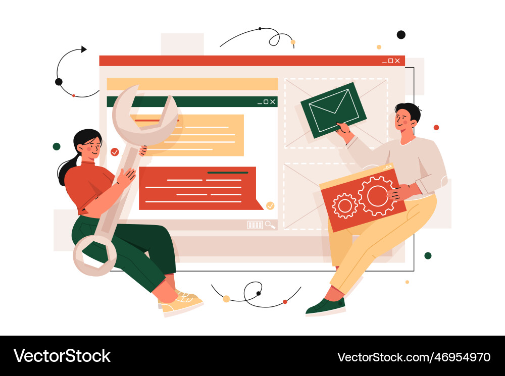 Setting up chat Setting up chat vector image